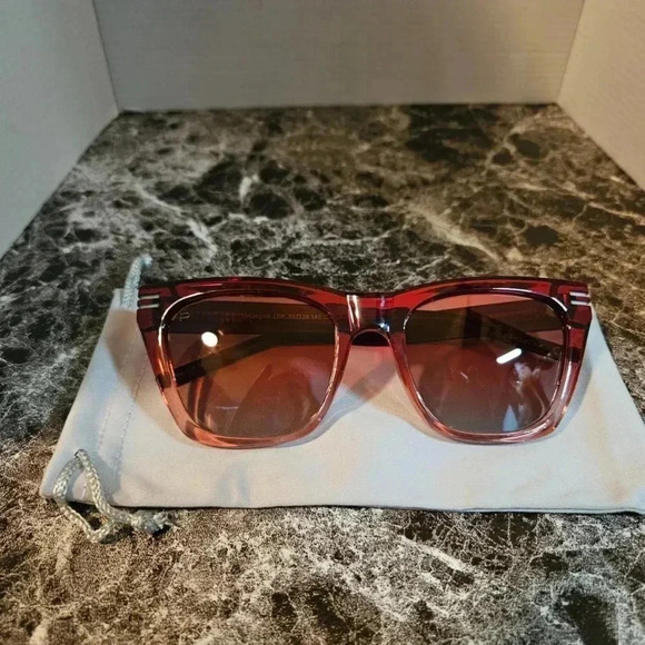 Prive Rivaux | The Ingrid - Red Cateye Squared Sunglasses - NWT - Picture 3 of 16